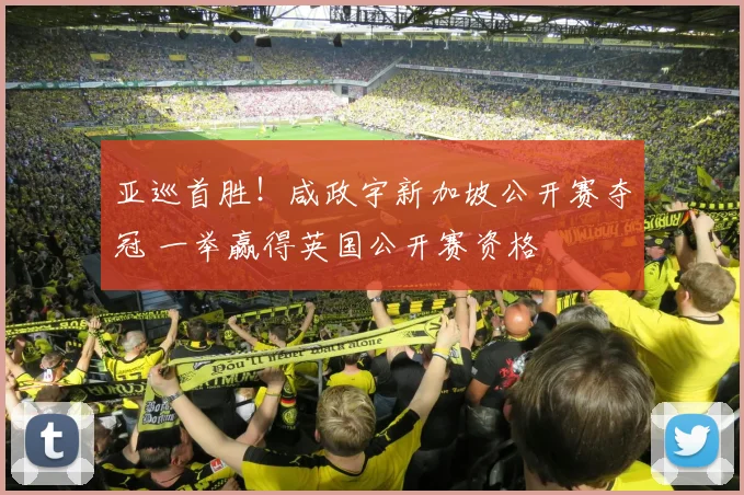 亚巡首胜!咸政宇新加坡公开赛夺冠 一举赢得英国公开赛资格
